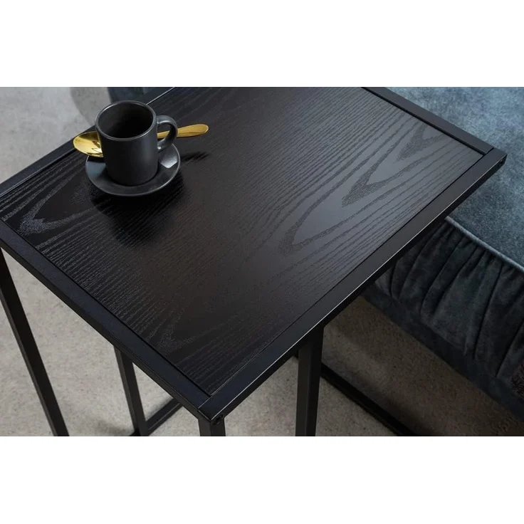 riess-ambiente Beistelltisch SLIM LINE 65cm schwarz (Einzelartikel, 1-St), Wohnzimmer · Esche-Optik · Metall · Laptoptisch · Industrial – Bild 8