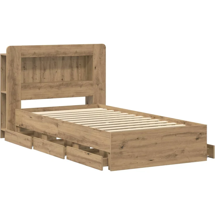 vidaXL Bettgestell mit Stauraum und Kopfteil Artisan-Eiche 80 x 200 cm 3433997 – Bild 4