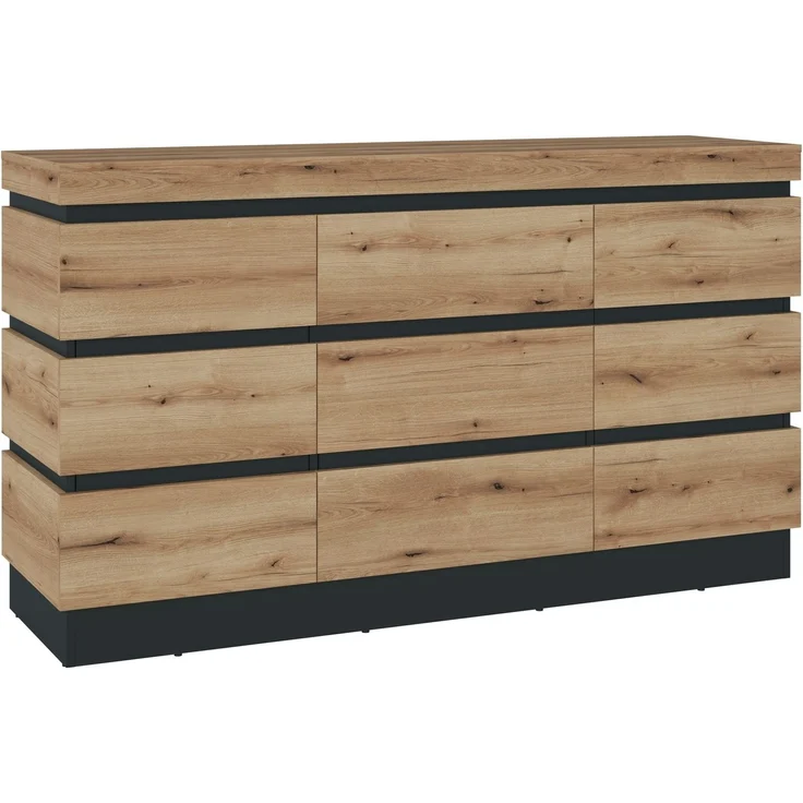 Sideboard >CORTE< in Coast Evoke Eiche Dekor/Kosmos Grau - 160,8x92,5x45cm (BxHxT) – Bild 1