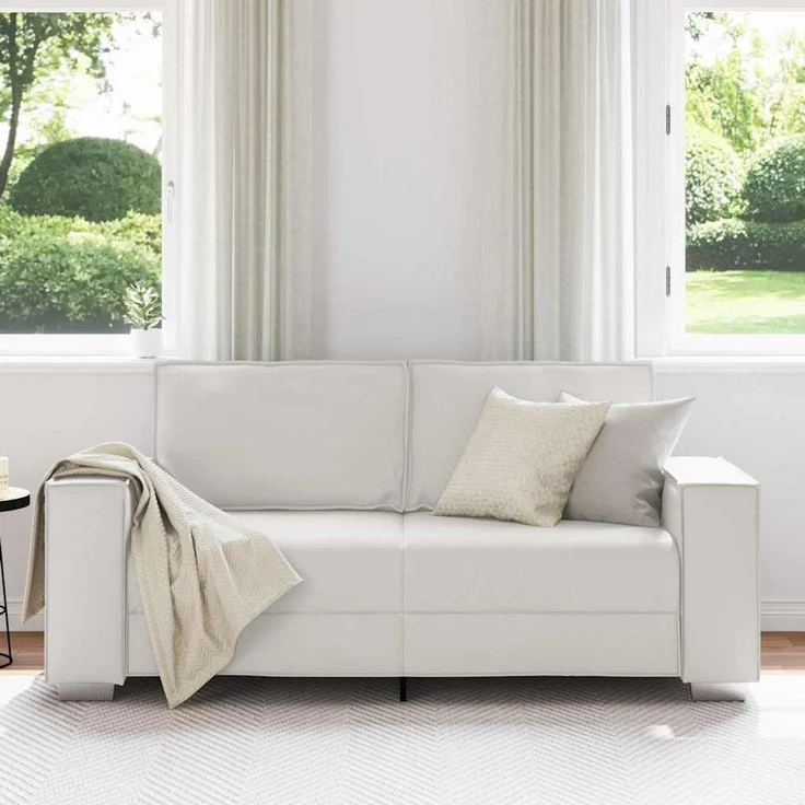 vidaXL Zweisitzer-Sofa Weiß 180 cm Kunstleder 4105057 – Bild 3
