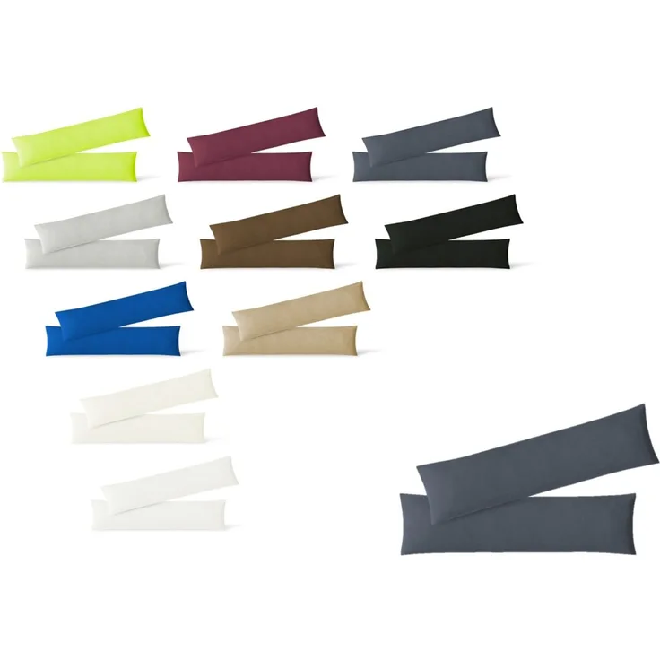 Kissenbezug Hülle Doppelpack mit Reißverschluss 40 x 145 cm Jersey Anthrazit
