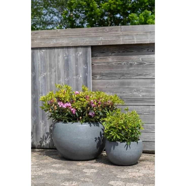 Capi Europe Übertopf rund Arc Granite, Anthrazit, Ø 67 cm x H 45 cm, leicht, bruchsicher, frost- und UV-beständig, für Innen- und Außenbereich – Bild 5