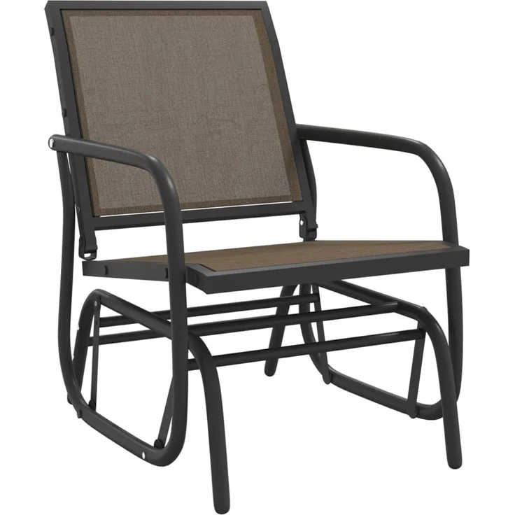 vidaXL Garten-Schaukelstühle 2 Stk. Braun 61 x 76 x 87 cm Textilene Stahl 362713 – Bild 3