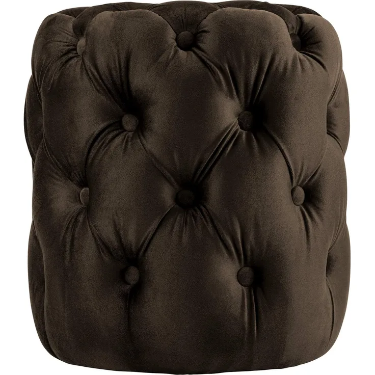CLP Sitzhocker Drancy Samt mit Zierknöpfen,braun Medium