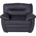 Mivano Ledersessel Royale / Zeitloser, bequemer Sessel mit hoher Rückenlehne / 110 x 86 x 90 / Lederimitat, Schwarz