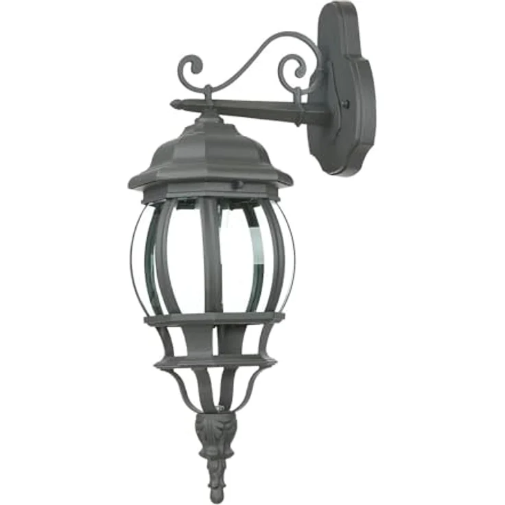 Licht-Erlebnisse Außenlampe Wand "Brest", Rustikale Wandleuchte in Anthrazit, H:54 cm, IP44, E27, Wetterfest für Terrasse und Garten – Bild 4