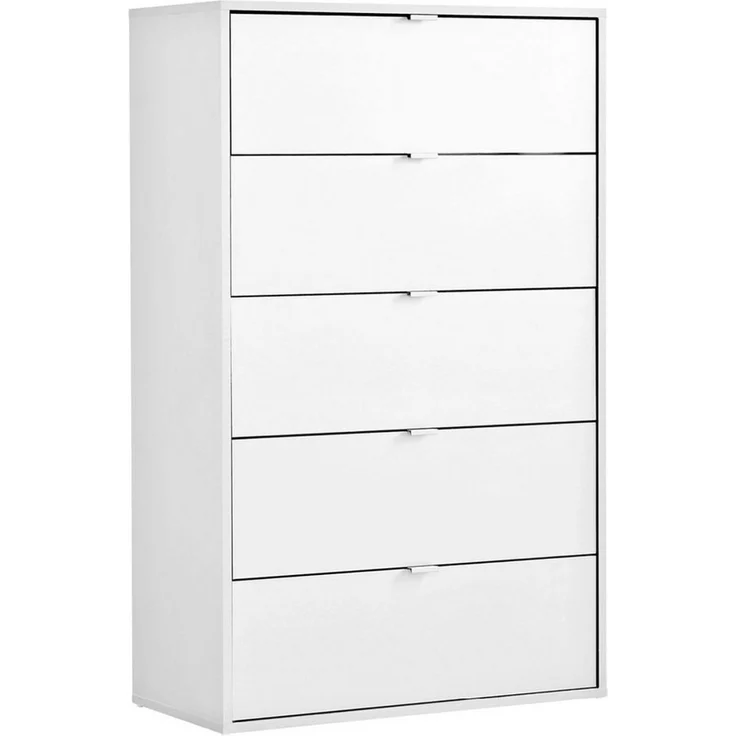 mokebo Sideboard Die Stilvolle (mit 5 Schubladen), Nachttisch, Highboard, Anrichte oder Kommode in Weiß – Bild 1