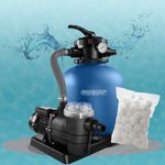 MONZANA® Sandfilteranlage SF110K 13.200L/h bis 58.000L Pool inkl Filterballs 7 Wege Ventil 2in1 Adapter Ø32-38mm 600W Filteranlage Pumpe Filterkessel