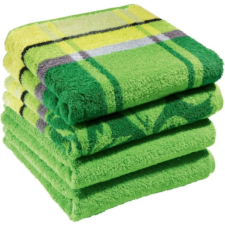 Erwin Müller Handtuch Handtuch "Ludwigsburg" 4er-Pack, Jacquard, Walk-Frottier Uni – Bild 1