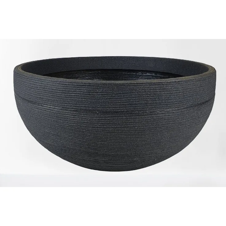 sesua Pflanzschale Rillentopf Halbkugel XXL Ø 60 cm Kunststoff anthrazit Pflanztopf