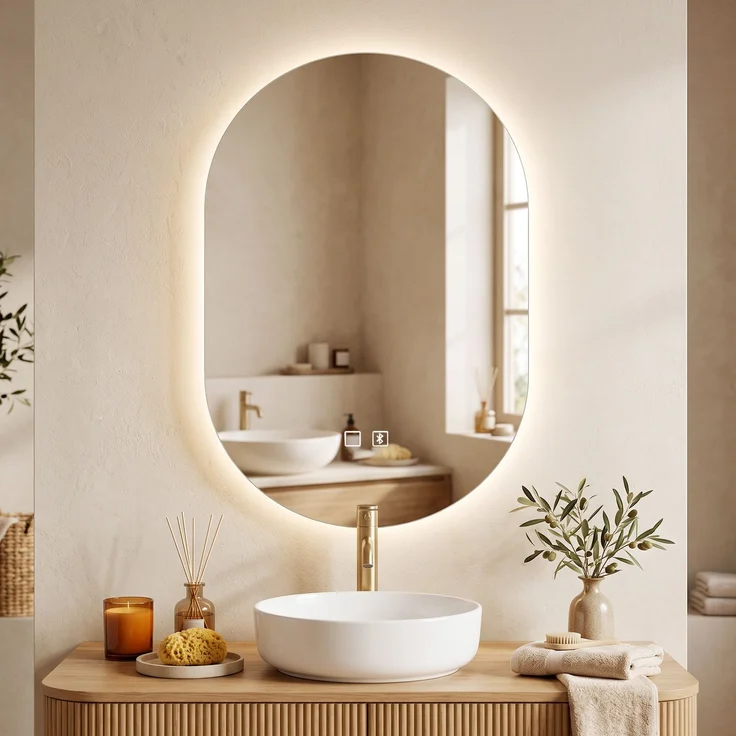LED-Badezimmerspiegel 60 x 90 cm, 60.0×3.0×90.0cm, Silber, MELAYR – Bild 3