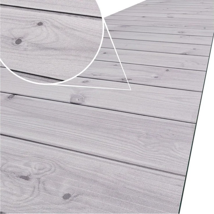 ANRO Küchenläufer Hochwertig GreenLine Flurläufer Teppichläufer Textil, Eckig, Bodenläufer 100x52 cm Holz Dielen Grau pflegeleicht – Bild 1