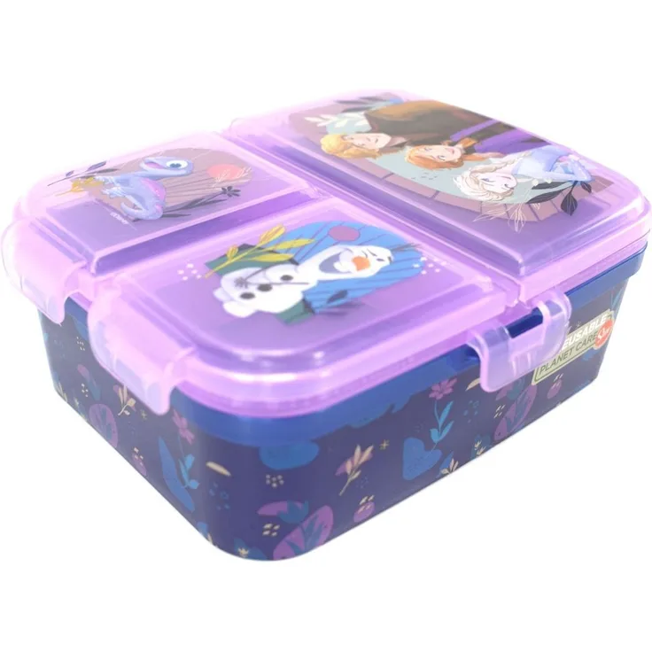 Lunchbox für Kinder mit 4 Fächern aus Kunststoff verschiedene Motive die Eiskönigin