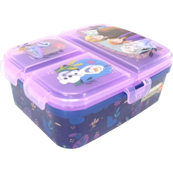 Lunchbox für Kinder mit 4 Fächern aus Kunststoff verschiedene Motive die Eiskönigin