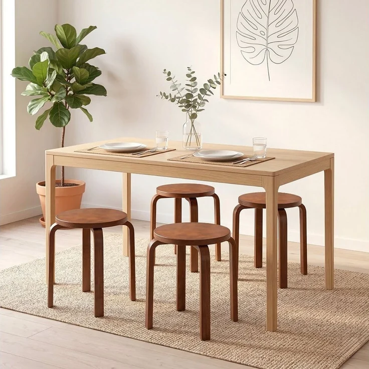 Youyijia Holzstuhl 4er Set Esszimmerstühle Esszimmerstühle Aus Holz Sitzhocker – Bild 2