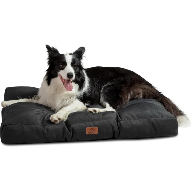 BEDSURE Hundebett große Waschbar - 91x68 cm hundematratze kühlmatte L für Hunde, Outdoor gepolstert Hundematte tiefschwarz in 10cm Höhe, selbstkühlend Grosse XL Hundekissen für Sommer