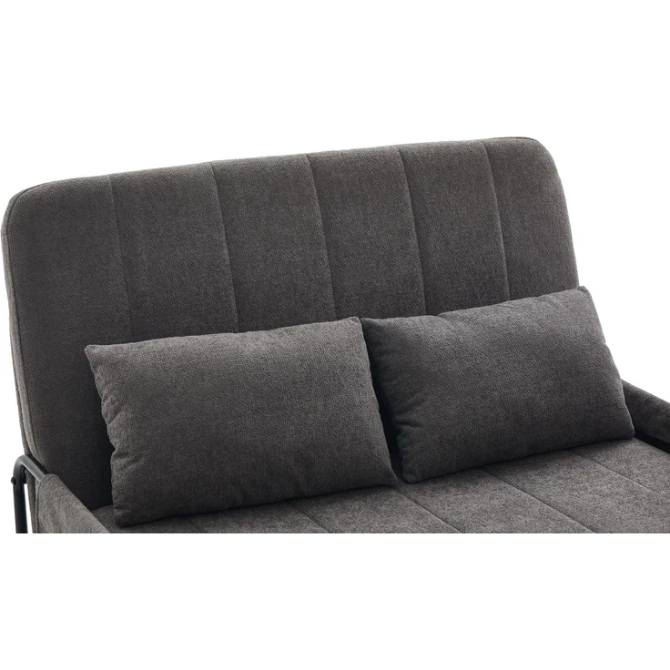 ZUBALIYA Schlafsofa 85x92 cm, mit Stauraum, mit Chenille - Bezug, mit breiten Armlehnen, mit Schaumstoffpolsterung, Schwarz – Bild 24