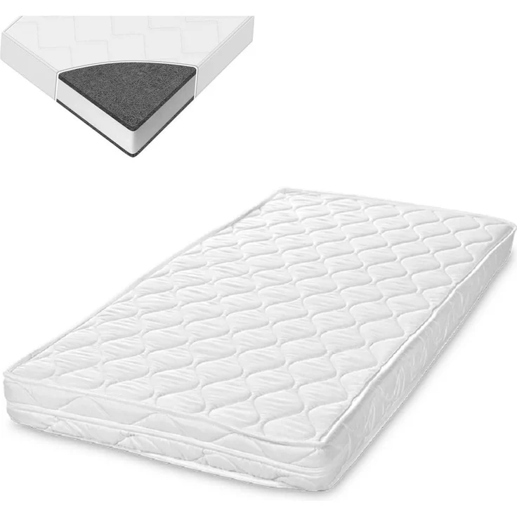 Lorelli Matratze Eco Tex 120 x 60 cm antiallergisch Bezug waschbar Schaumstoff weiß uni – Bild 1