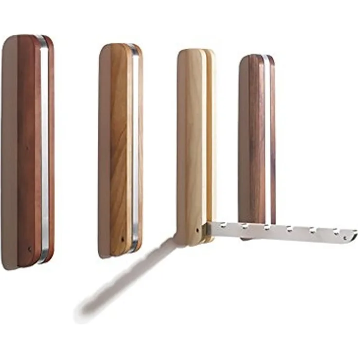 Eleganter, klappbarer Kleiderhaken von side by side Wandhaken Eiche