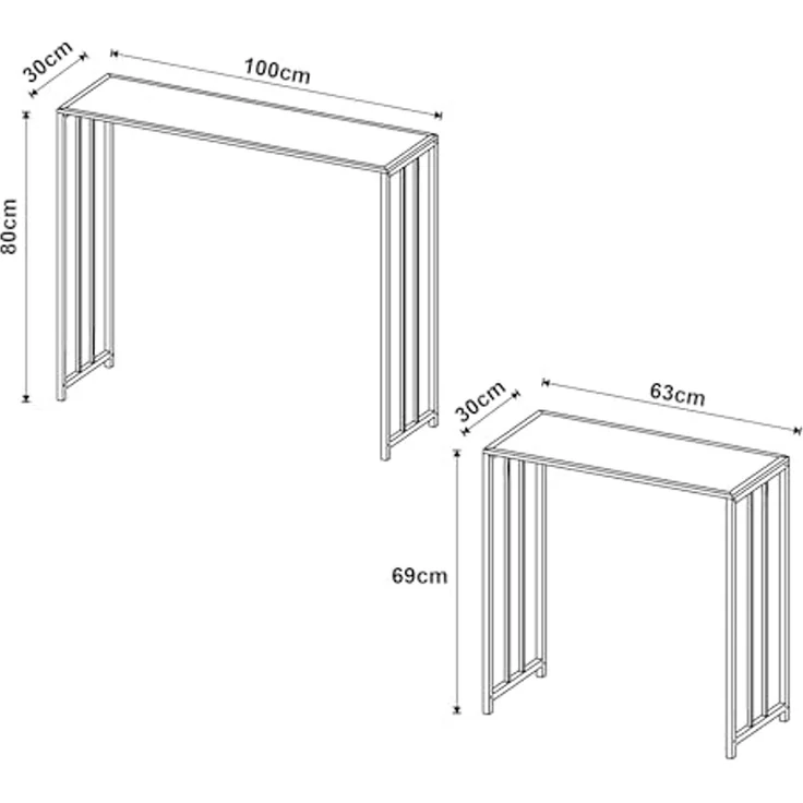 Konsolentisch Ørsta 2er Set Schwarz [en. casa] – Bild 2