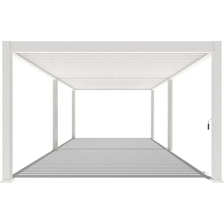 Weide Deluxe Plus | Pergola Voll Aluminium freistehend | 4 x 8 M | Lamellendach weiß – Bild 3
