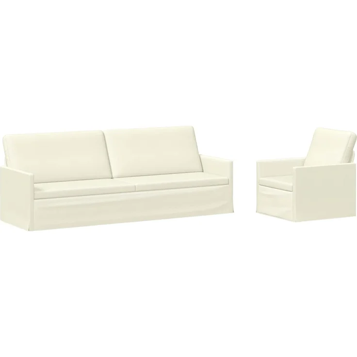 vidaXL Sofa-Set 2 pcs Creme Cordstoff 3433262 – Bild 2