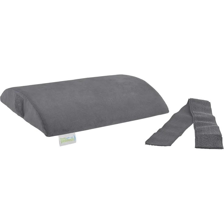 Bodyprotect Rückenkissen mit weichem Mikroplüsch Bezug, Halbrolle, orthopädisches Kissen, fixierbar mit Klettverschluss