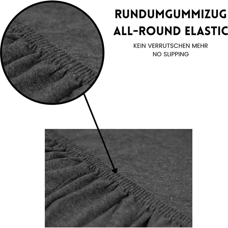 Hometex Premium Textiles Spannbettlaken Meliertes Spannbettlaken, Gummizug: Rundumgummizug, zweifarbigem Effektgarn 160 g/m² – Bild 4