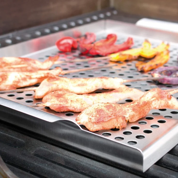 Bremermann Grillplatte, Edelstahl grau, 39,5 x 3 x 29 cm – Bild 8