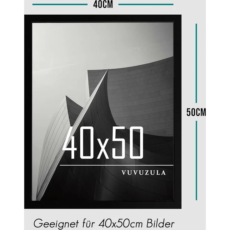 Schwarze Bilderrahmen 40x50cm Holz Fotorahmen MDF Rahmen 3er Set – Bild 2