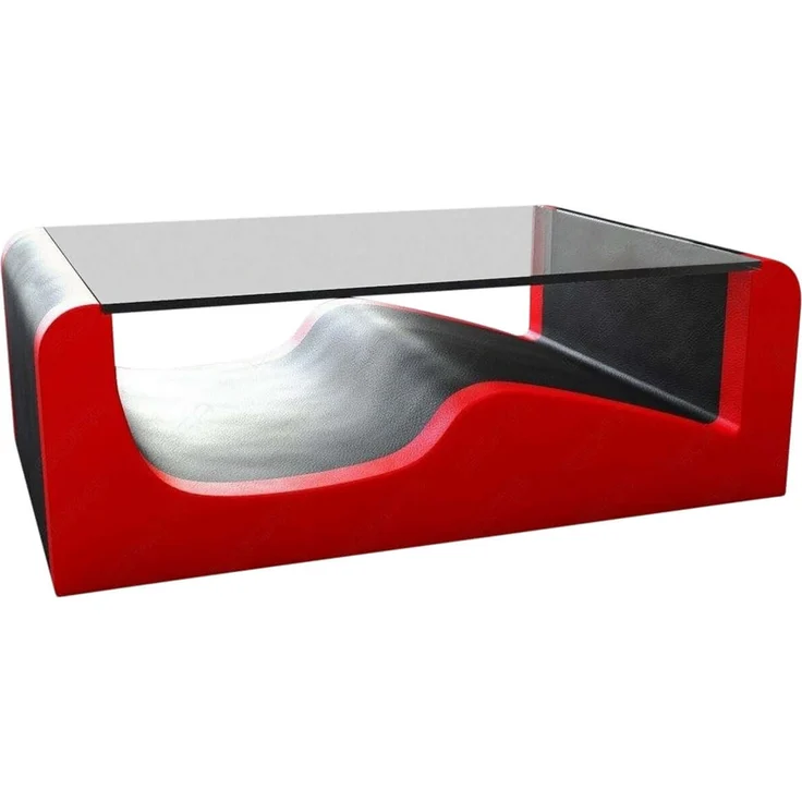 Sofa Dreams - Design Wohnzimmertisch Wave – Modern & Elegant - Ledermix - Schwarz-Weiß – Bild 9