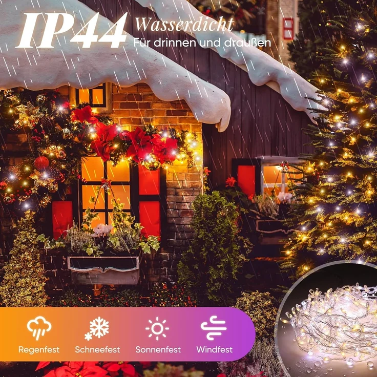 SALCAR 5m 300 LED Lichterkette Außen Weihnachten – Bild 5