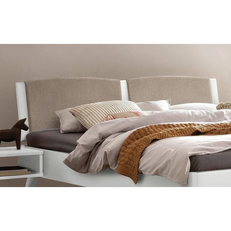 Hasena Polsterbett Fabro Lounge Weiß mit Kopfteil in Sand 180x210 cm, Komforthöhe 25 cm MDF weiss deckend – Bild 4