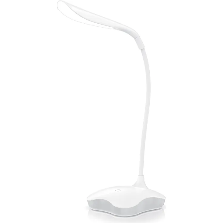 BEARWARE LED Schreibtischlampe, dimmbar, 3 Lichtmodi, Touch-Sensor, kaltweiß, USB- und Batteriebetrieb, Nachtlichtfunktion