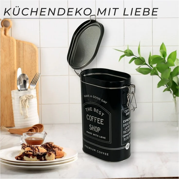 MediMuc Kaffeedose Vorratsdose schwarz oval oder eckig – Bild 3