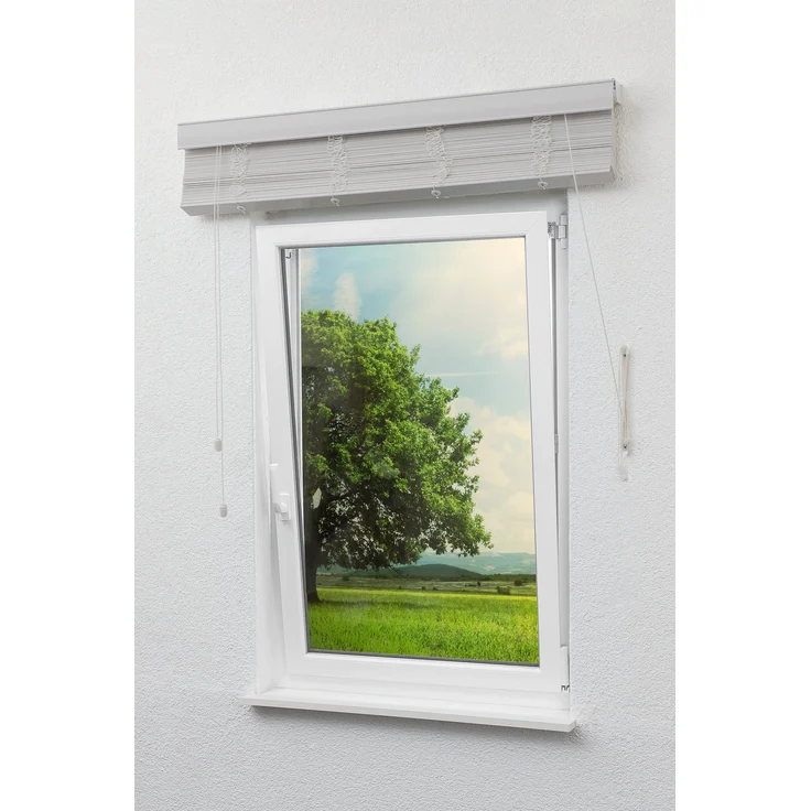 Qualitätsjalousie Holzoptik 50mm in Reinweiß in den Maßen (B x H) 60cm * 240cm – Bild 5