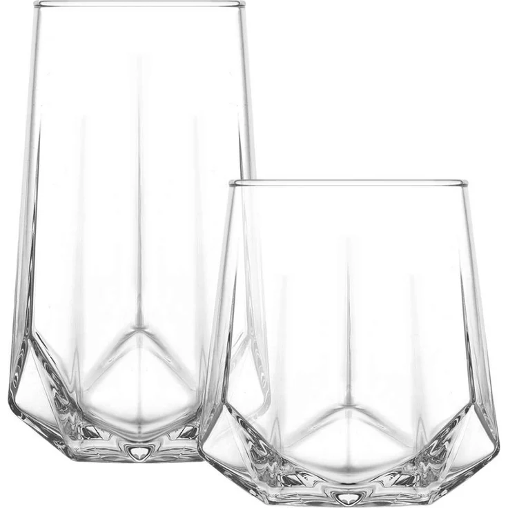 Hermia Concept 'LV-VLR374-354F' Gläser-Set (12-teilig), Transparent, 6,4 x 6,4 x 14 cm, 460 ml – Bild 4