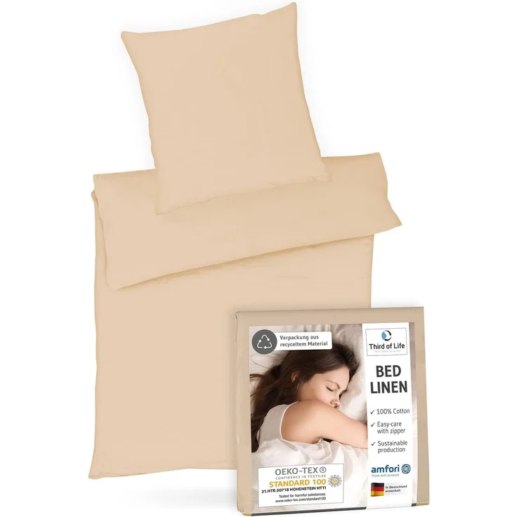 Bettwäsche Set Renforce Creme 135x200 + 80x80