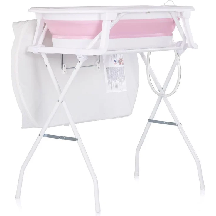 Chipolino Babywanne, Wickeltisch 2 in 1 Sonata Ständer faltbar Thermometer 11 kg rosa – Bild 3