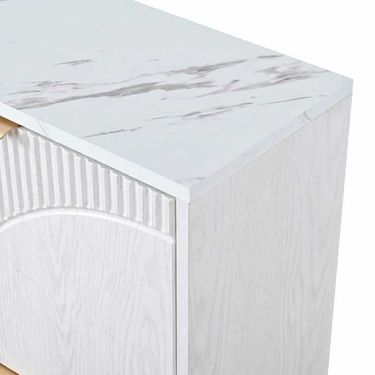 ZUBALIYA Schuhschrank (105 x 24 x 95,5 cm), 4 Klappfächer, Strukturierte Fronten, Stauraum für Flur und Eingangsbereich, Weiß – Bild 24