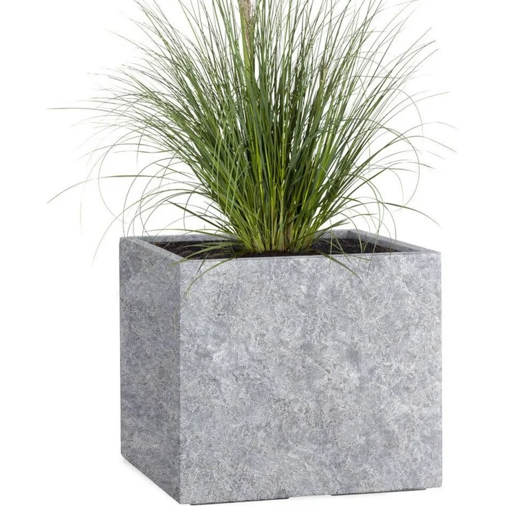 Pflanzwerk® Pflanzkübel CUBE Premium Fiberglas Blumenkübel Frostbeständig mit Lotus-Effekt, Lotus-Effekt - Handgefertigt - Eckig - Frostbeständig – Bild 5
