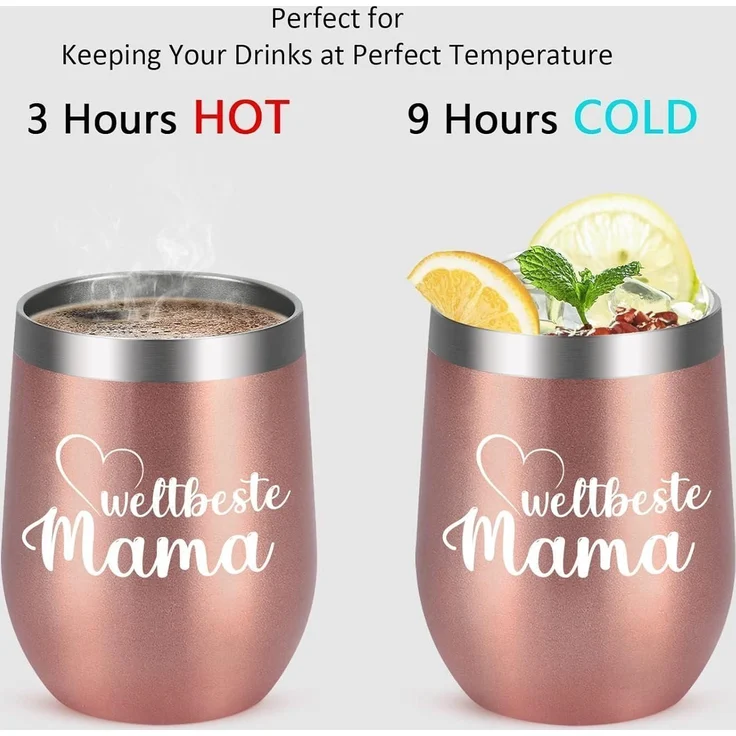 Livole Geschenk für Mama - Weltbeste Mama Thermobecher 350ml mit Strohhalm – Bild 4