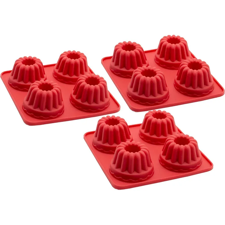 ZOLLNER 3er Set Silikonbackform Minigugelhupf / Muffin für 12 Stück