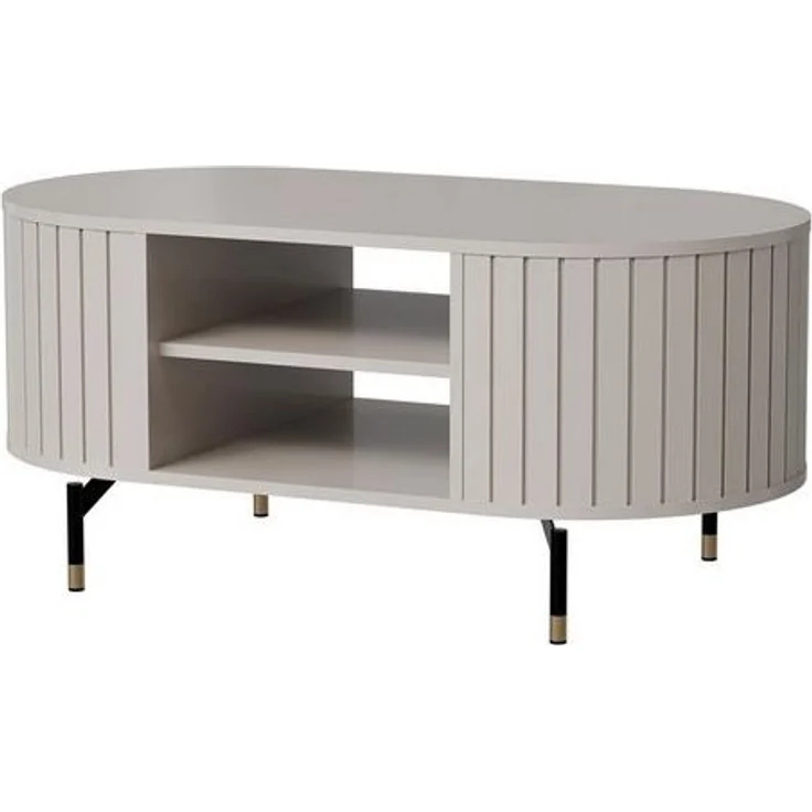 Compleo Couchtisch mit Ablagefach, Tee Tisch, Glamour design, Lamellen optik MODERNO – Bild 4