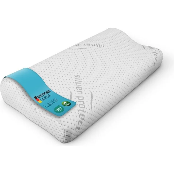 Bestlivings Nackenstützkissen "Silver-Protect" Bezug, Füllung: Polyurethan, Bezug: Polyester, Seitenschläfer, Rückenschläfer, Bauchschläfer, Memory Foam Nackenkissen (Nackenstützkissen 60x30cm) Viscoelastisch – Bild 5