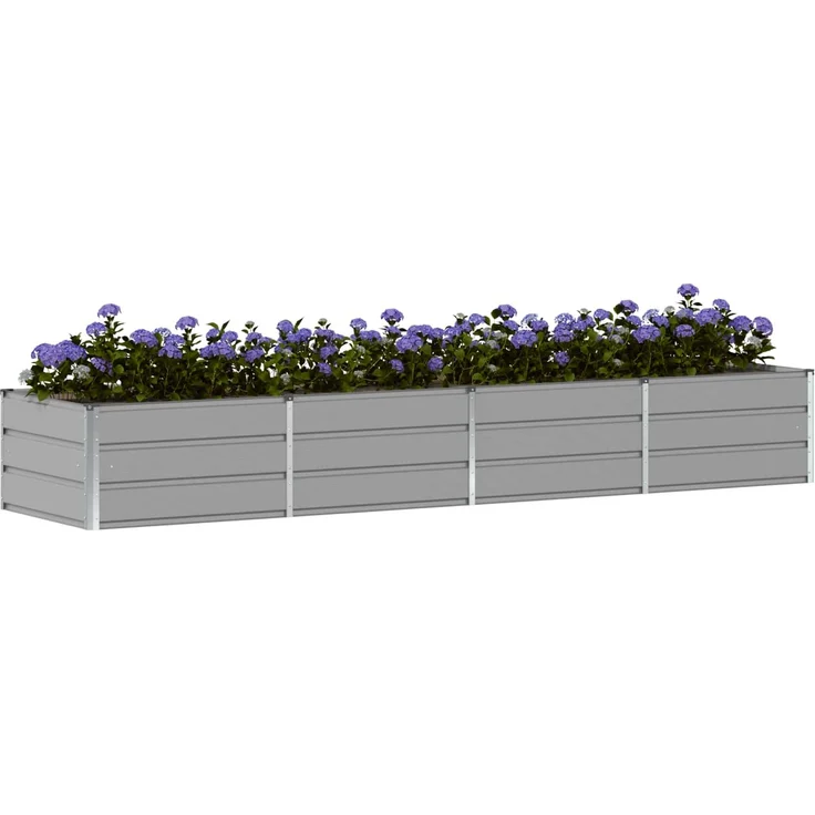 vidaXL Pflanzkübel Hellgrau 320 x 80 x 45 cm Stahl 42018144 – Bild 3