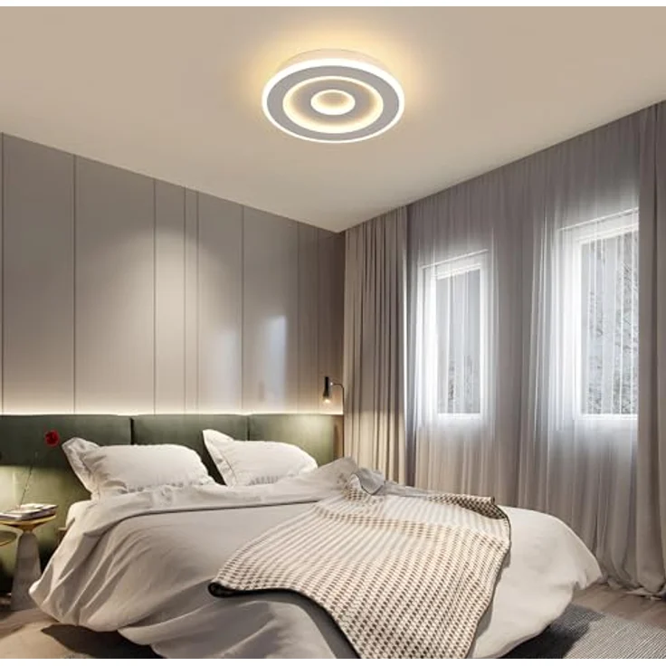 Comely LED Deckenleuchte Runden, 28cm 28W Weiß Moderne Deckenlampe Deckenbeleuchtung für Schlafzimmer, Wohnzimmer, Flur, Warmes Licht 3000K – Bild 10
