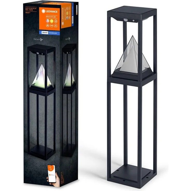 LEDVANCE SMART+ Outdoor Bluetooth Solar-Wegeleuchte, mit warmweißem (3000K) und Farblicht, ohne Strom nutzbar, bis 2,5 Stunden Brenndauer bei 100% Licht, wiederaufladbar mit USB-C Kabel, IP44, schwarz – Bild 5