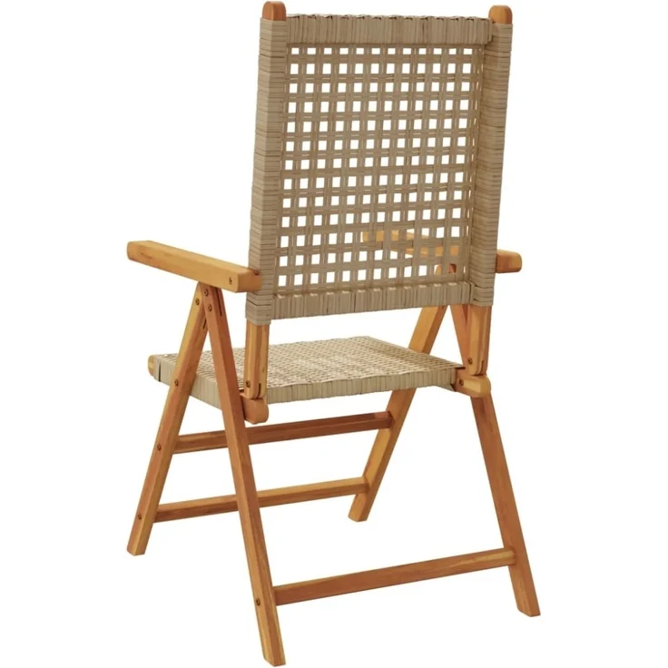 vidaXL Gartenstühle 2 Stk. Beige Massivholz Akazie und Poly Rattan 367653 – Bild 10