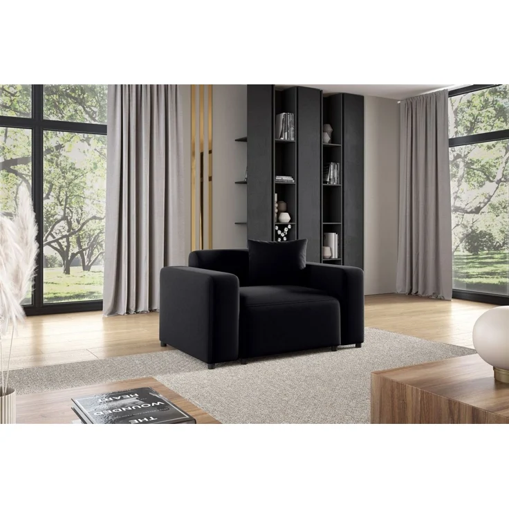 Sessel Designersessel MEGAN in Stoff Salvador Schwarz – Bild 1